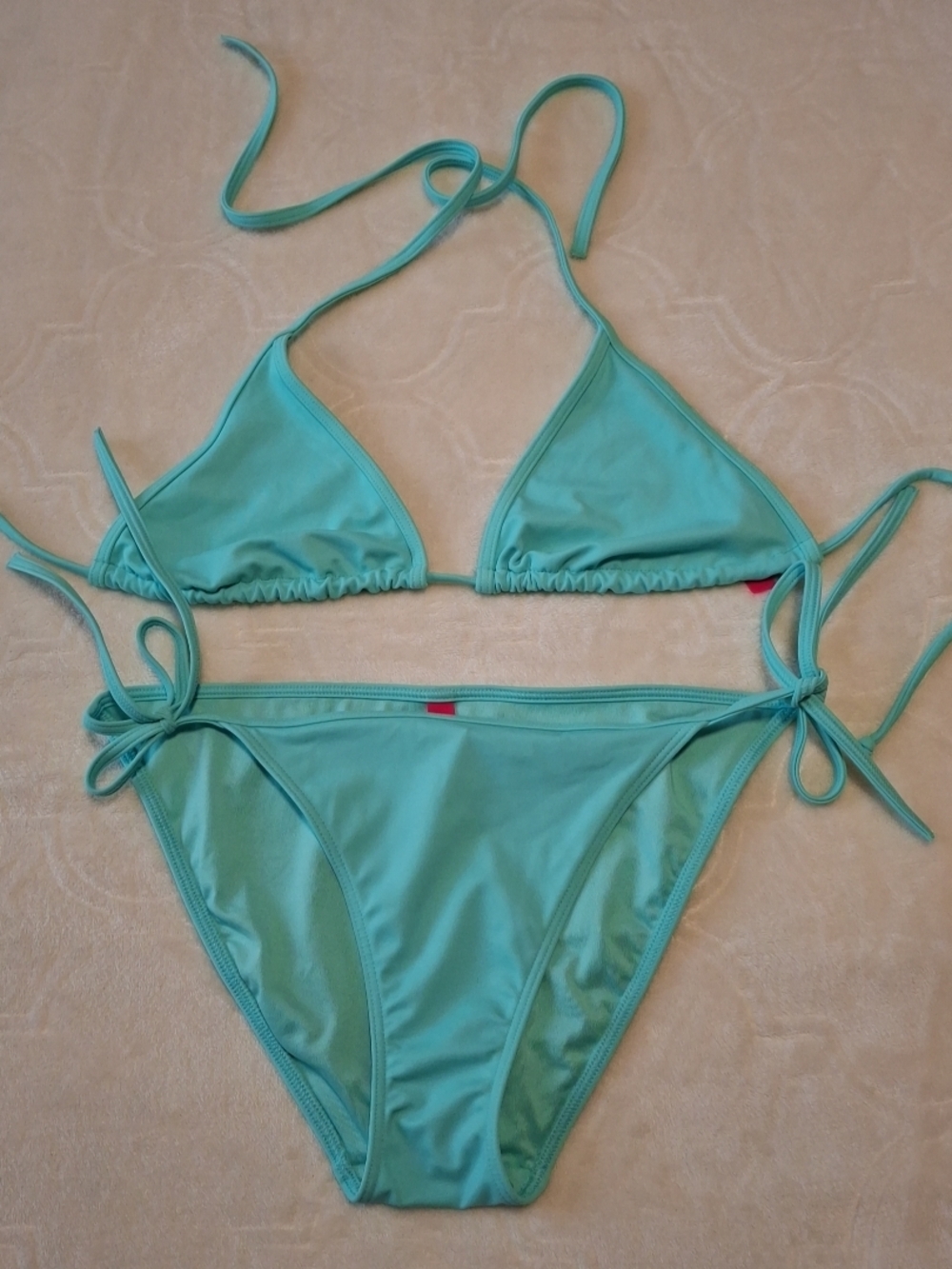 Victoria's Secret Teal Tie-Side Triangle Bikini
